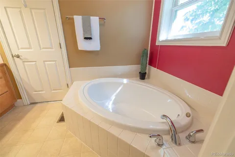 a bathroom with a tub