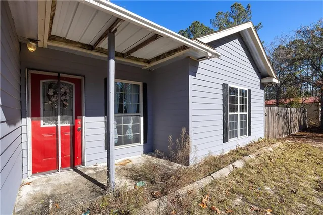 a house with red door