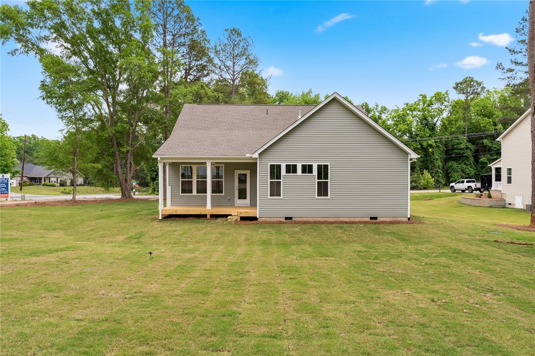 110 Lakeside Drive Anderson, SC 29621 - Photo 34 of 34 This newly constructed home features a charming back porch, perfect for outdoor relaxation and entertaining.