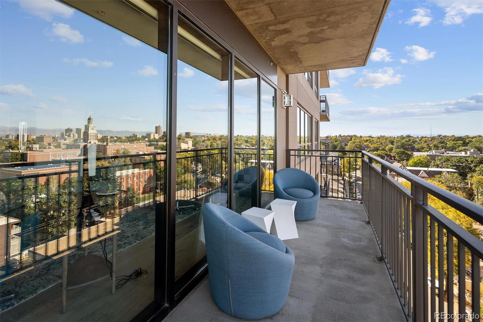 1650 Fillmore Street, Unit 1107 Denver, CO 80206 - Photo 11 of 49 a view of a balcony with furniture