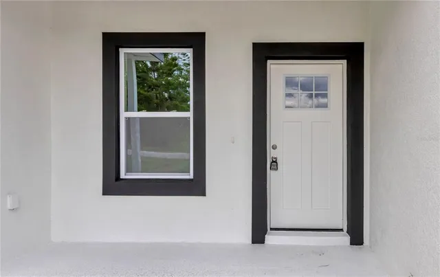 a view of a front door of a house