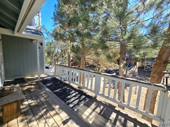 252 Riverside Avenue Sugarloaf, CA 92386 - Photo 28 of 29 a view of balcony with wooden floor