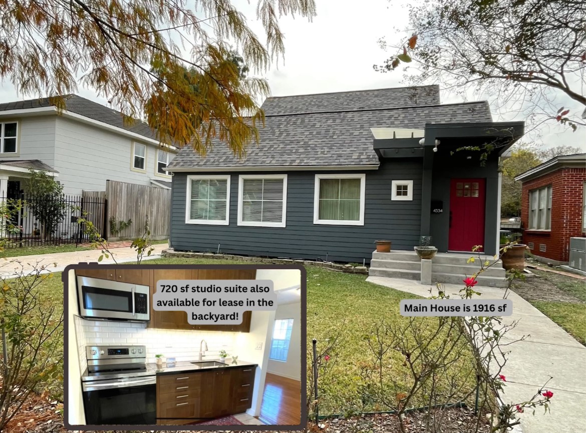 Welcome Home to beautiful 4334 Jefferson! 720 sf studio unit also available for rent in the backyard.