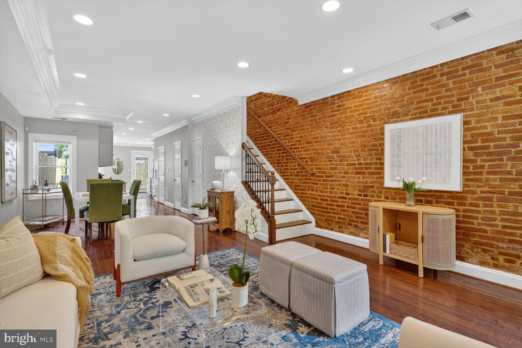 803 9th Street Northeast Washington, DC 20002 - Photo 4 of 29 Exposed brick living room