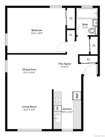 a view of a building with car parked