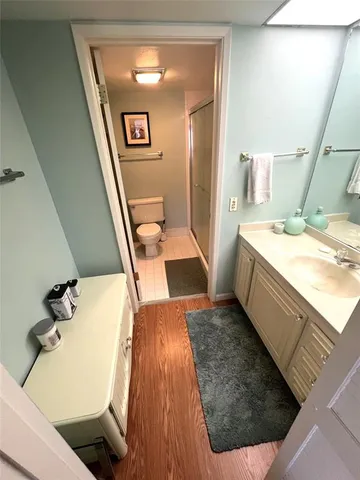 a bathroom with a sink and mirror