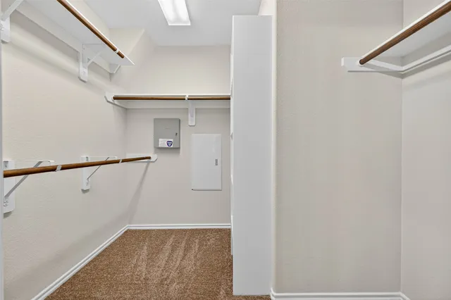 a view of small space with racks on the wall