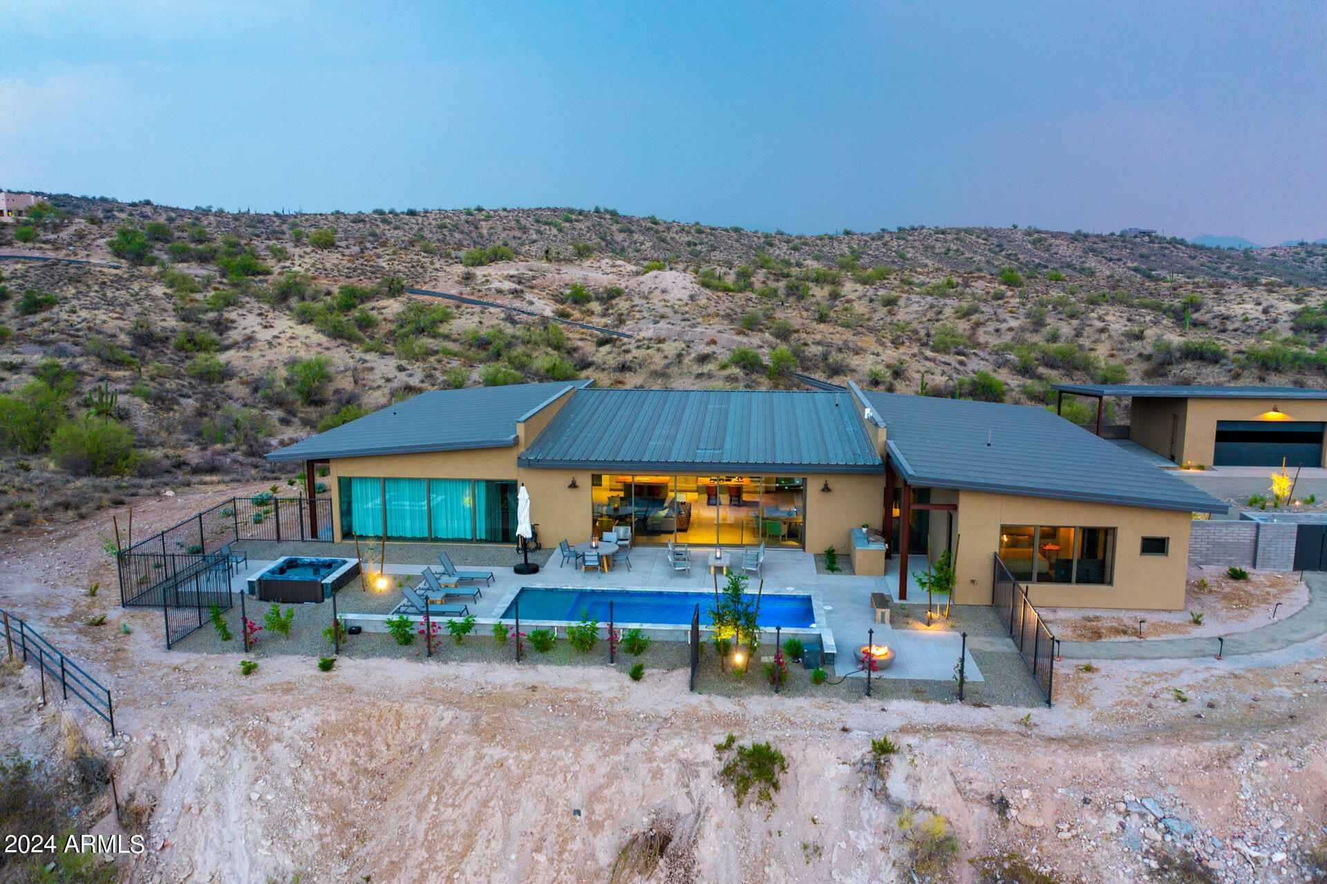 15322 North Sandy Blf Road Fort McDowell, AZ 85264 - Photo 55 of 65 an aerial view of a house with a yard basket ball court and outdoor seating