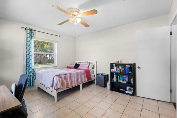 a view of a lake with a city