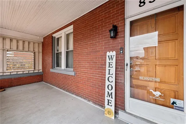 a view of front door of house