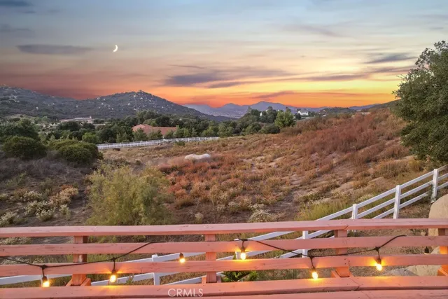 a view of an outdoor space with mountain view