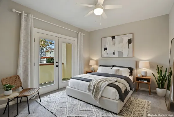 an empty room with closet area