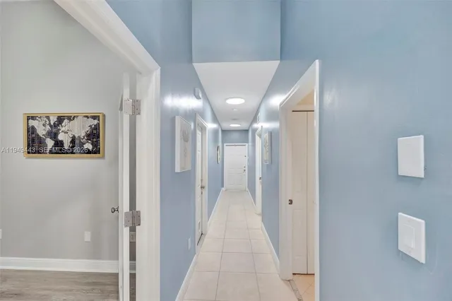 a view of a hallway with a elevator