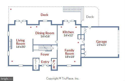 18601 Cabin Road Triangle, VA 22172 - Photo 30 of 30 Main Level Floor Plan