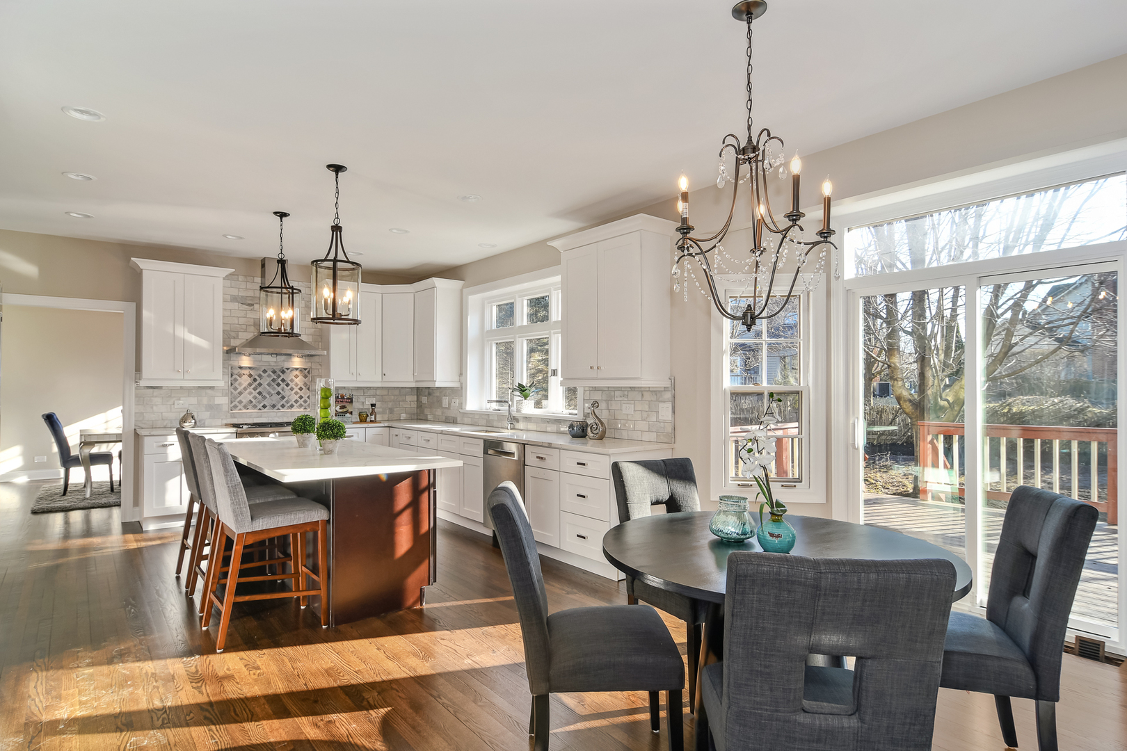 2116 Keim Road Naperville, IL 60565 - Photo 6 of 18 a view of a dining room with furniture window and wooden floor