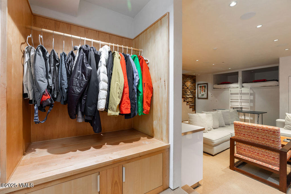 1449 Buffehr Creek Road Vail, CO 81657 - Photo 32 of 41 a living room with a couch and a closet