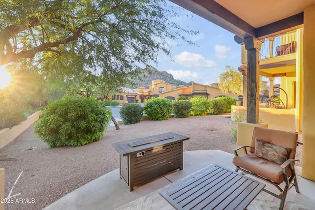 a outdoor space with chairs