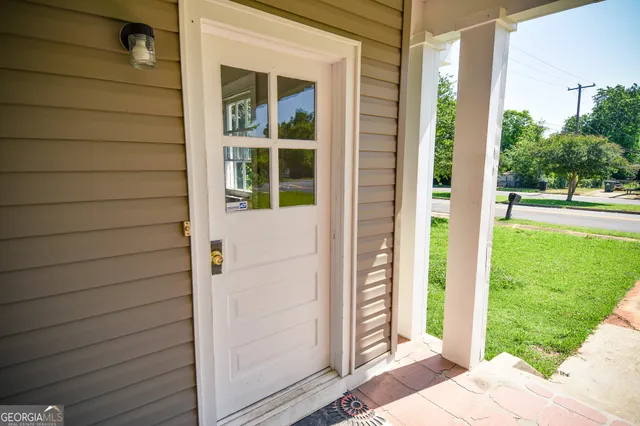 a view of front door of house