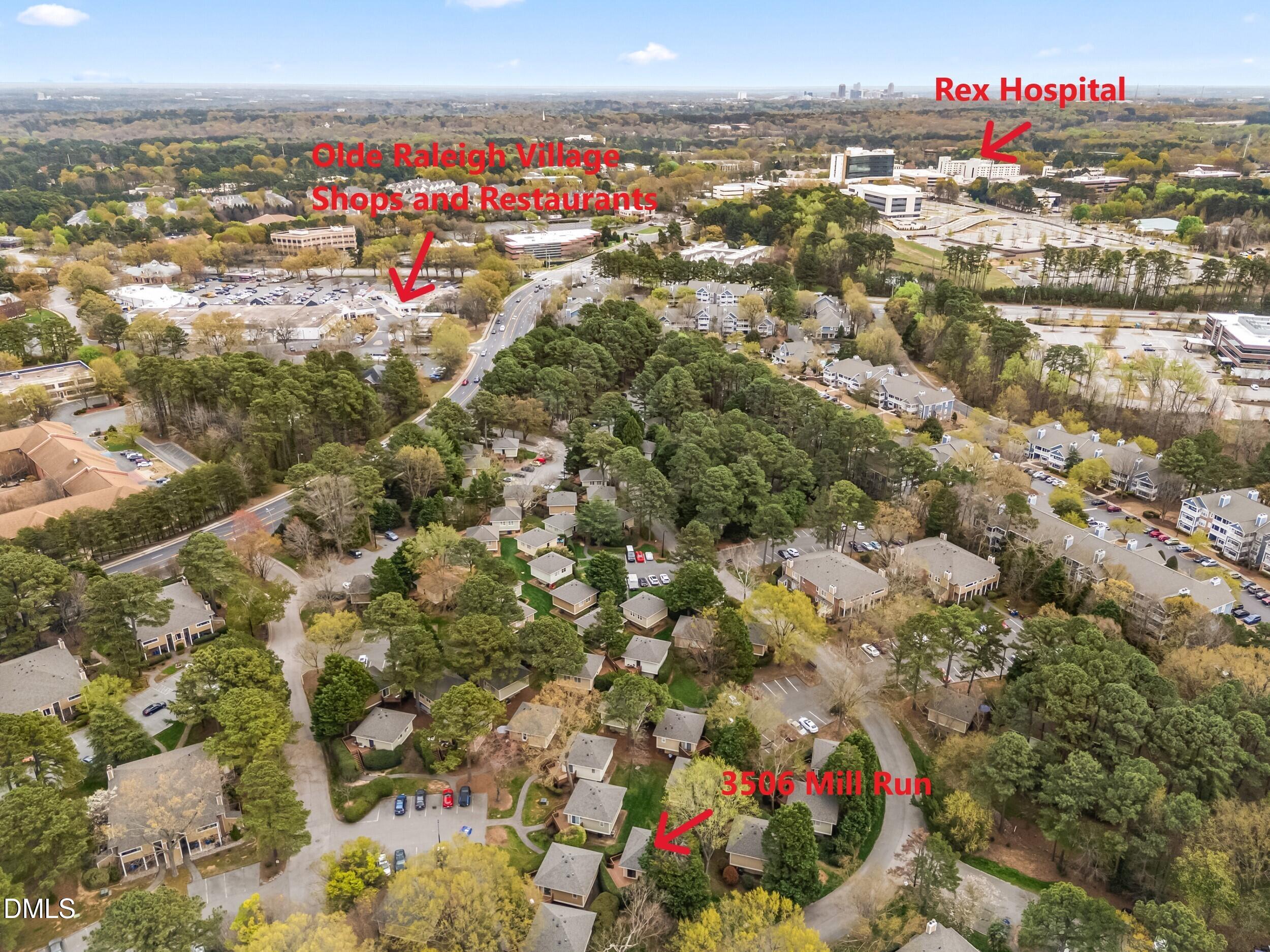 3506 Mill Run Raleigh, NC 27612 - Photo 26 of 28 Aerial with Surrounding Area