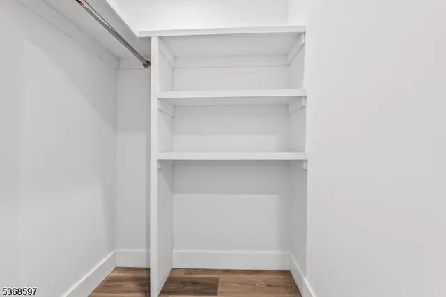 a view of an empty walk in closet