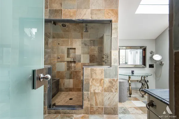 a bathroom with a shower