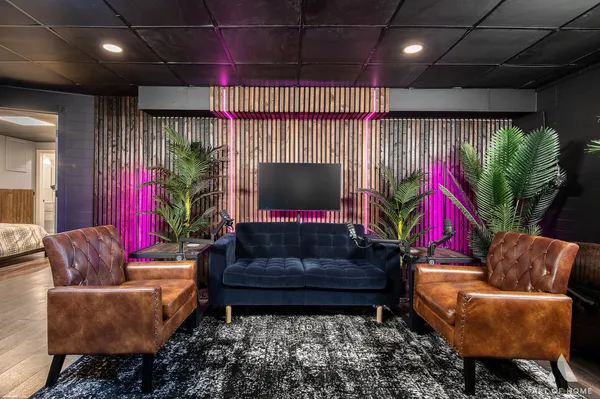 a living room with furniture