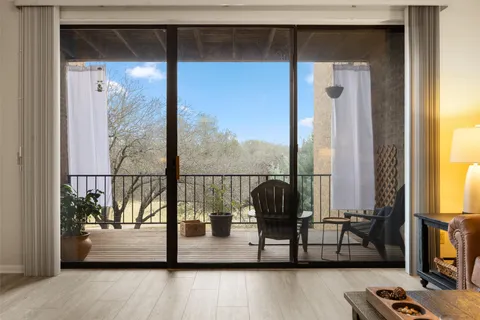 a view of balcony and ocean view