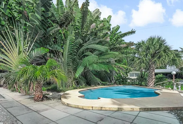 a view of a backyard