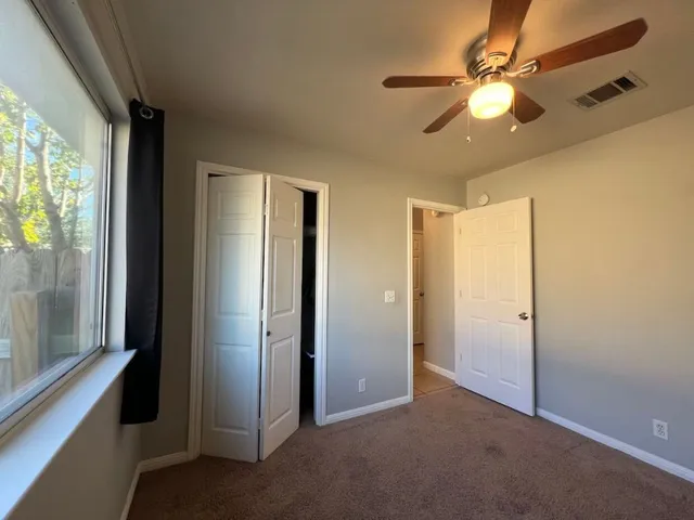 an empty room with a window