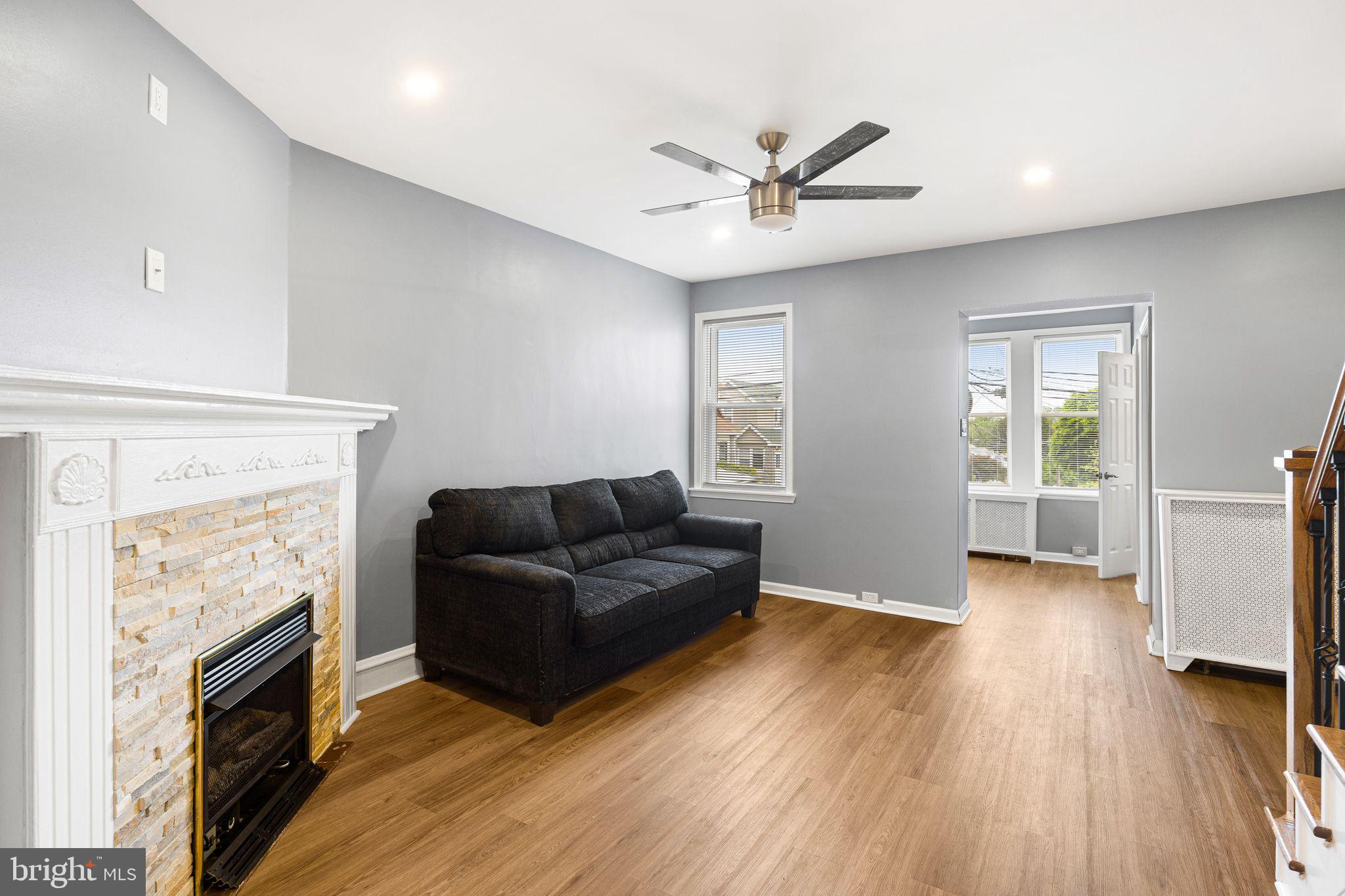 7818 Lennox Road Upper Darby, PA 19082 - Photo 10 of 32 Living Room w/Fireplace