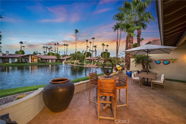 a view of a lake with a city