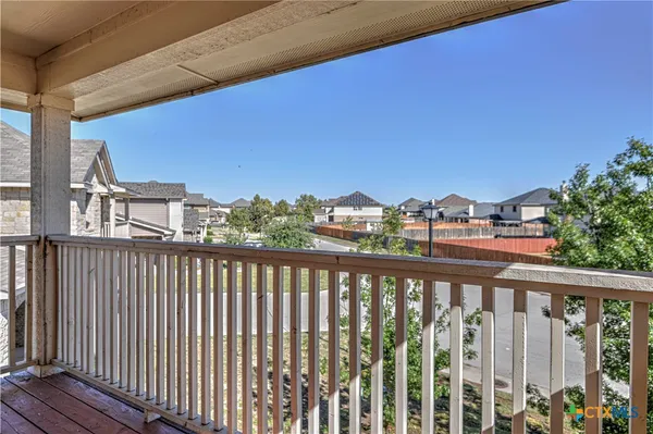 a view of city from a balcony