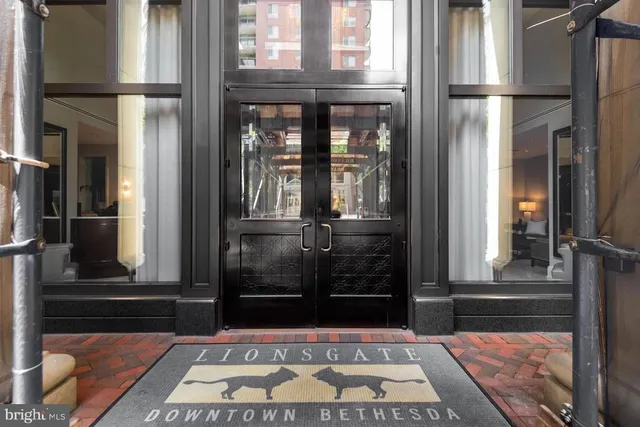 a view of a door of a house