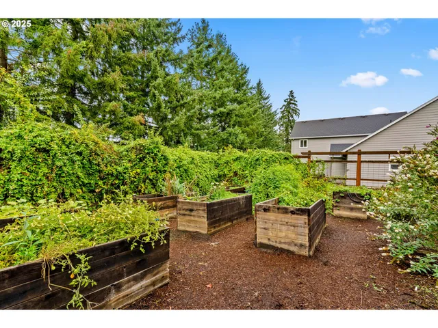 a backyard of a house with lots of green space