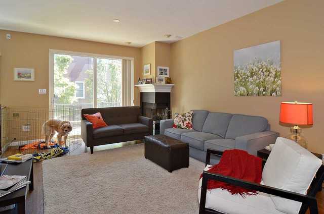 1765 West Altgeld Street, Unit M Chicago, IL 60614 - Photo 9 of 21 a living room with furniture and a fireplace