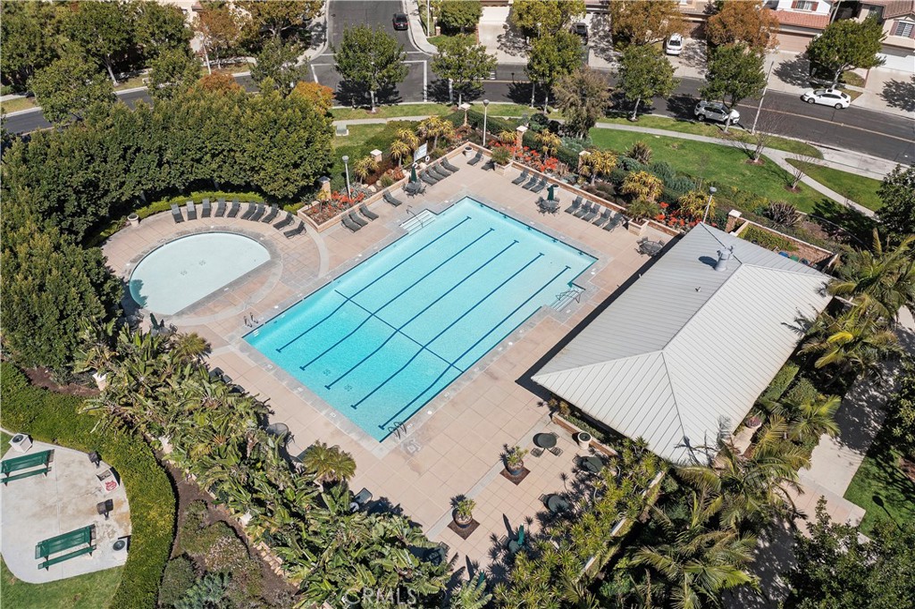 11 Georgia Irvine, CA 92606 - Photo 10 of 27 an aerial view of a house with a garden and swimming pool