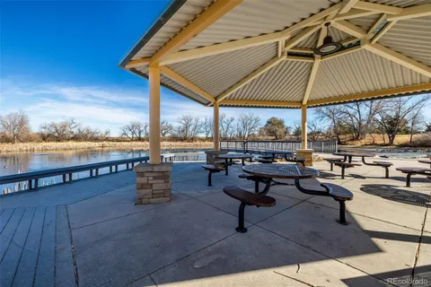 a view of a terrace with sitting area
