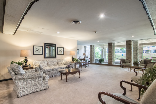 200 Thames Parkway, Unit 3G Park Ridge, IL 60068 - Photo 19 of 20 a living room with furniture gym equipment and large windows