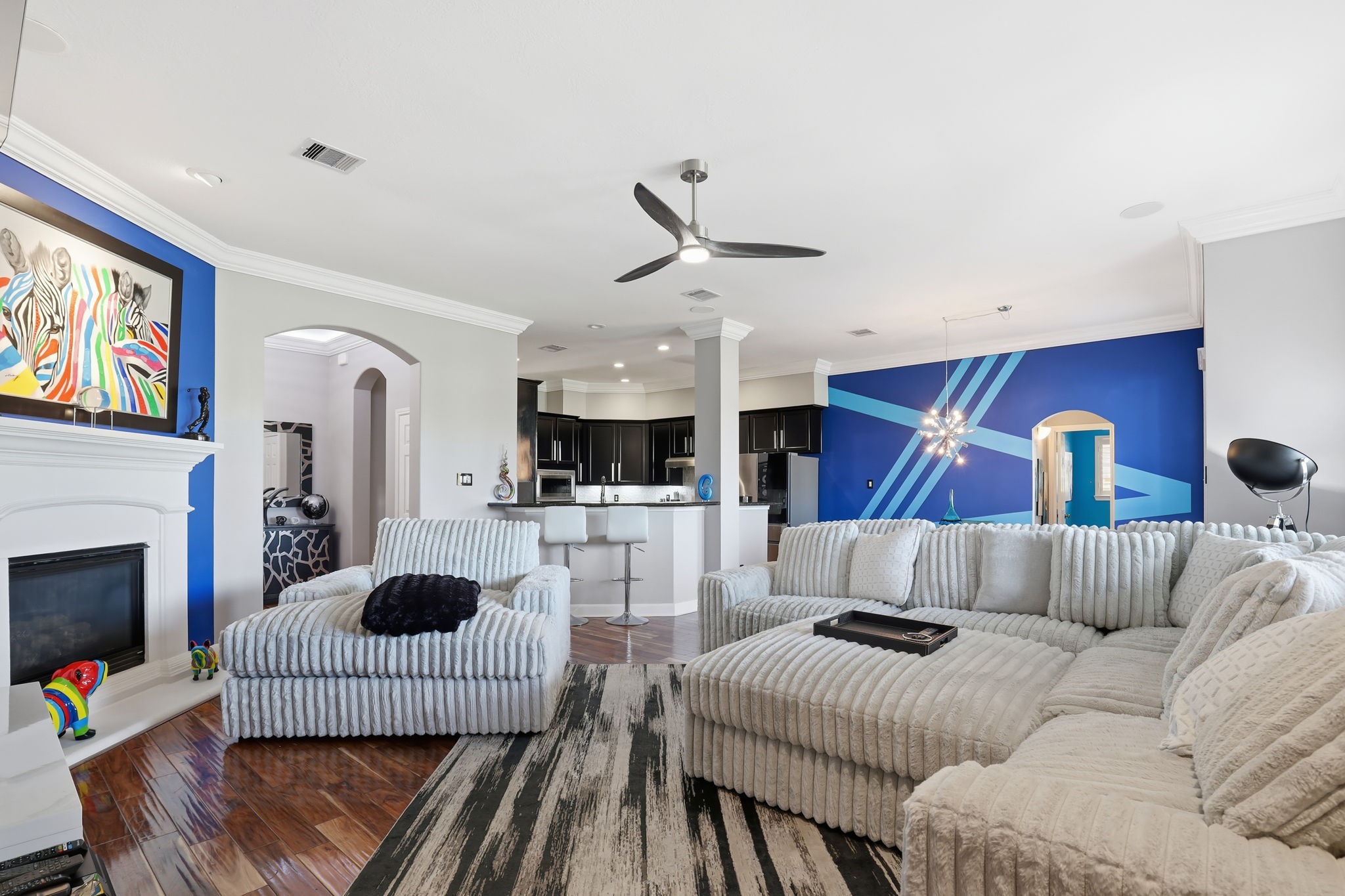 18014 Grotto Point Drive Cypress, TX 77429 - Photo 8 of 25 a living room with furniture and a fireplace