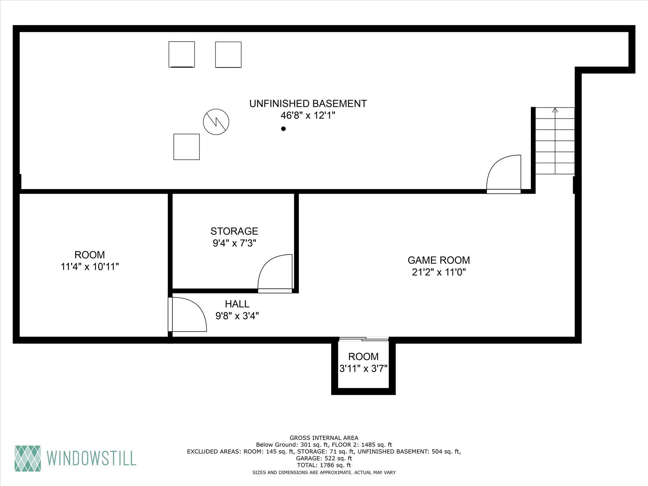 1015 East Berry Road Jackson, MI 49201 - Photo 46 of 46 Basement floor plan