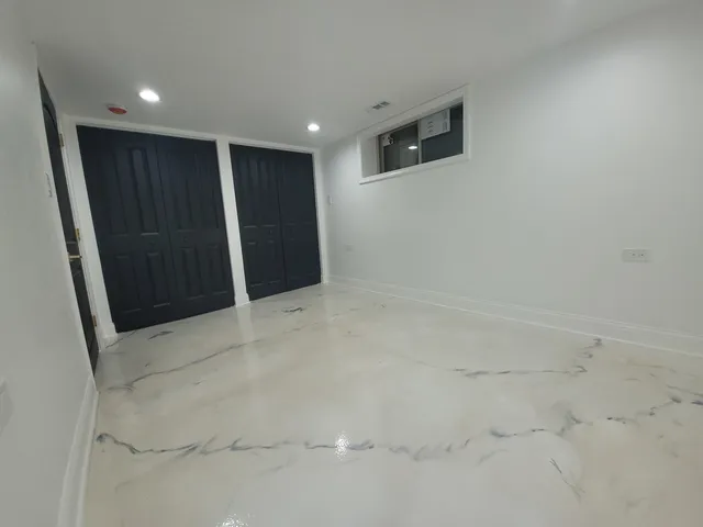 a view of hallway with shower