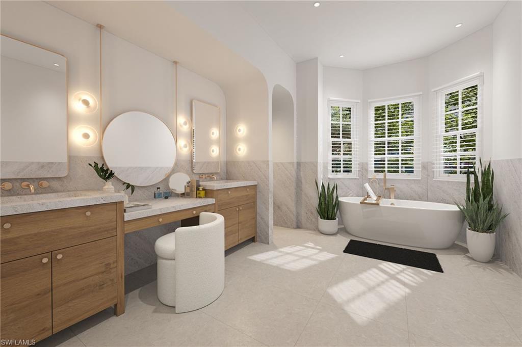 968 Spanish Moss Trail Naples, FL 34108 - Photo 21 of 27 Primary Bathroom Digitally enhanced