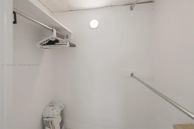 a view of small space with closet