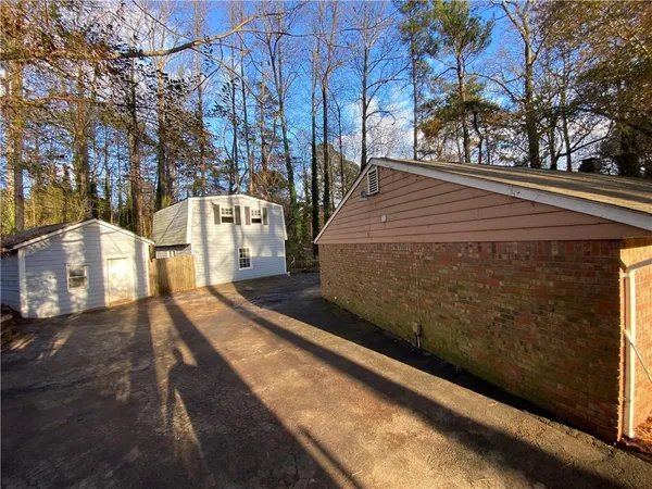 a view of a building with a outdoor space