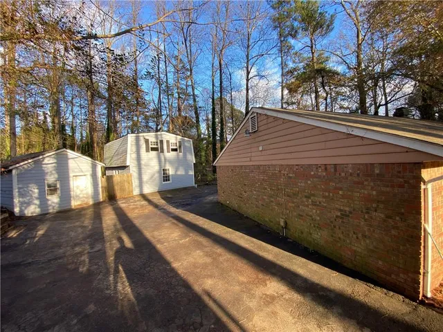 a view of a building with a outdoor space