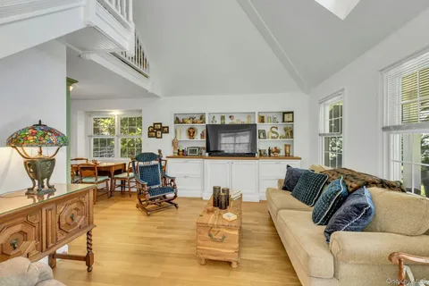 a living room with furniture