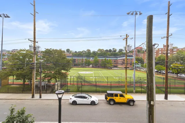 a car parked on the side of a street