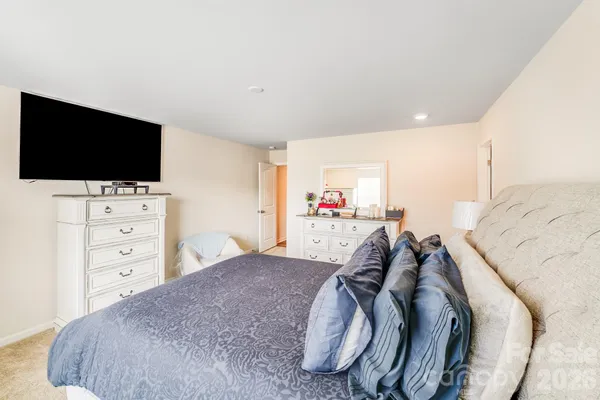 a bed room with a bed and a television