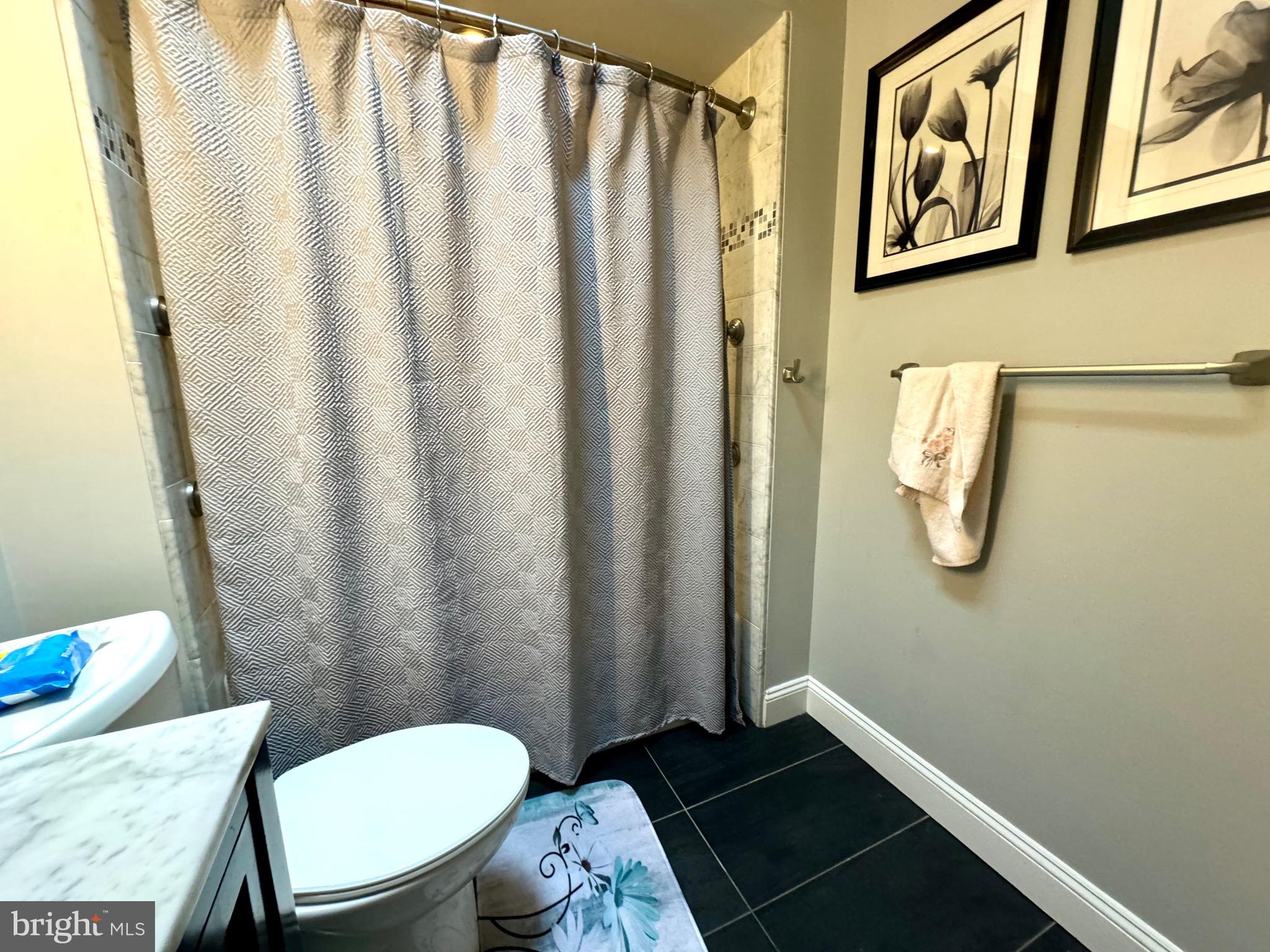 3335 Brighton Street Philadelphia, PA 19149 - Photo 17 of 24 a white toilet sitting next to a shower curtain
