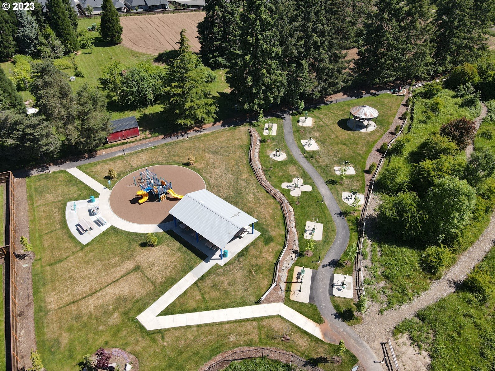3551 North 1st Street Ridgefield, WA 98642 - Photo 33 of 38 an aerial view of a house with a yard basket ball court